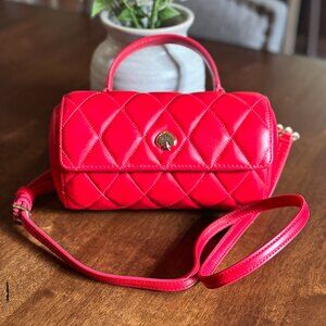 Kate Spade Heart 3D Barrel Quilted Crossbody - Ruby Red - Love Shack KK175